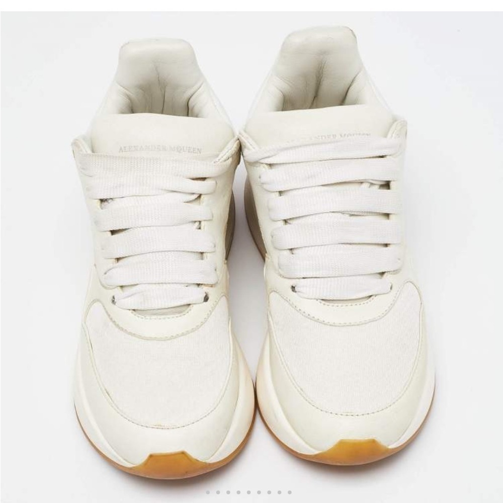 Alexander Mcqueen Optic White Cream Wedge Sole Runner